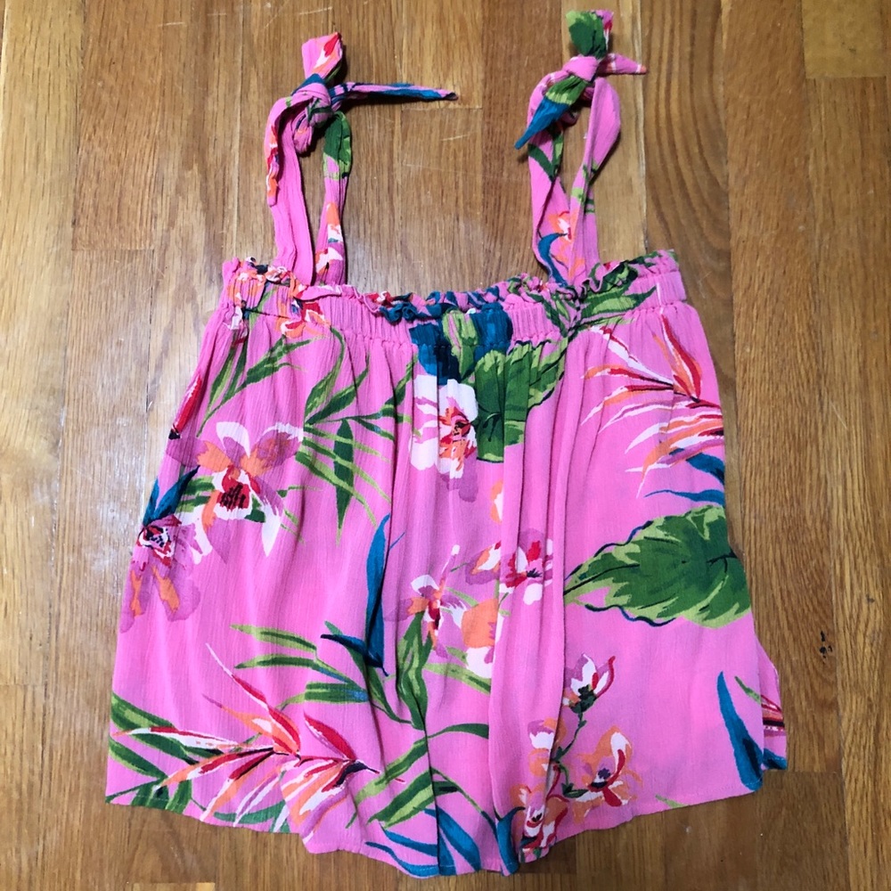 Billabong Floral Sleeveless Tie Strap Top